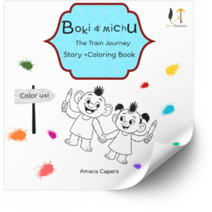 boki & michu the train journey (coloring & story book)